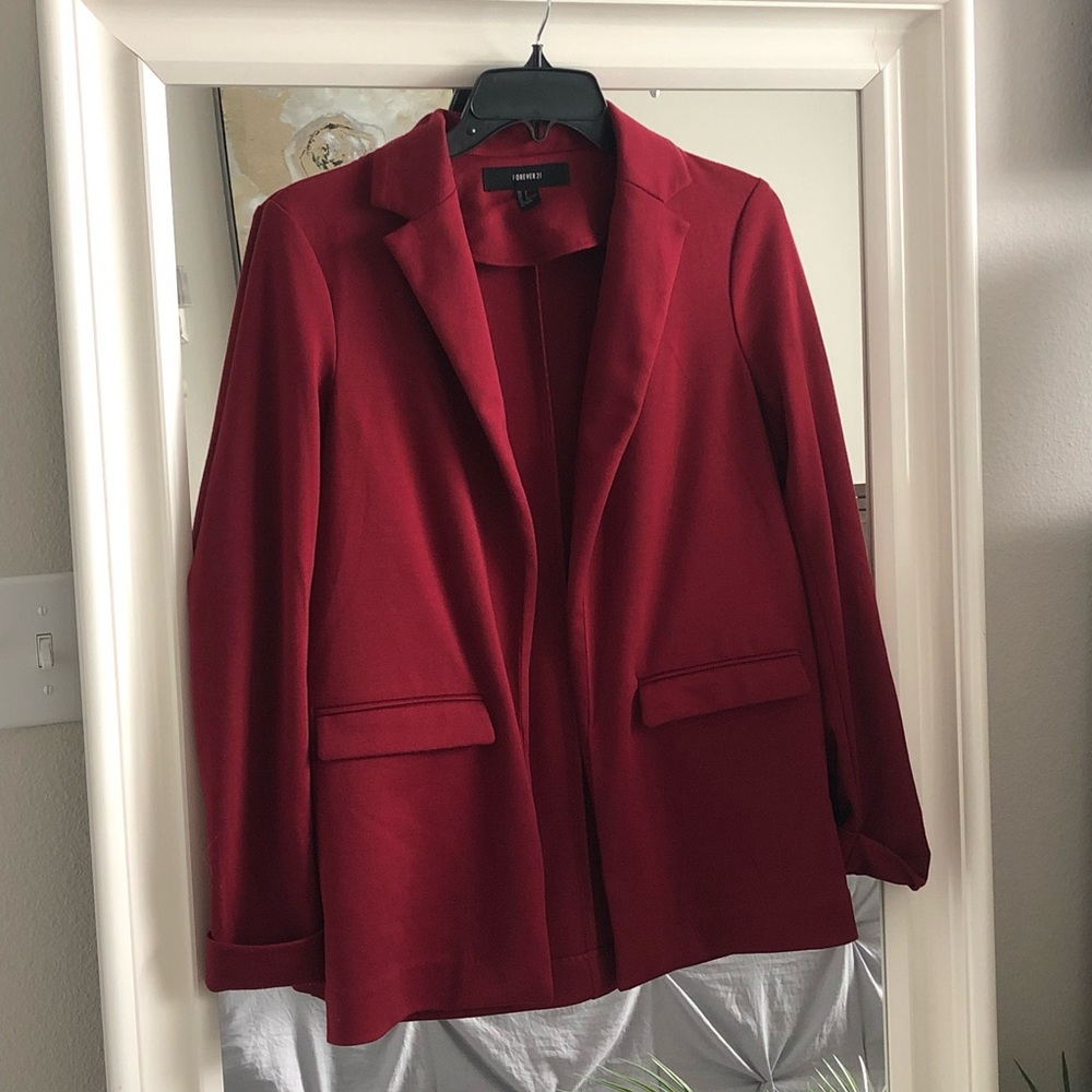 Forever 21 Burgundy Blazer SZ S